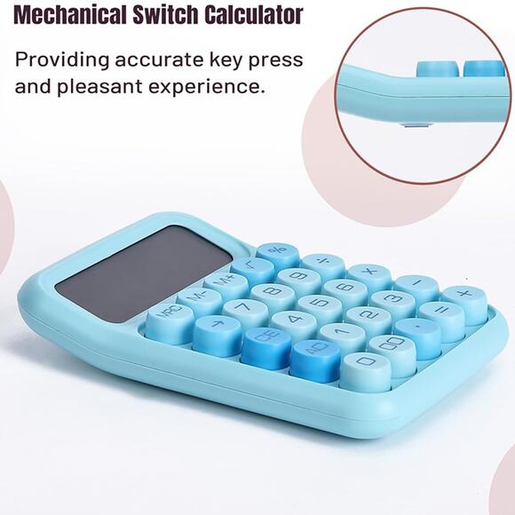 Mr. Pen- Mechanical Switch Calculator, 12 Digits, Large LCD Display, Blue - Picture 4 of 8